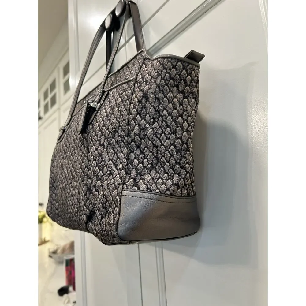 COACH Taylor Gray Snake‎ Print Alexis Carryall Satchel Handbag Purse Retail $398